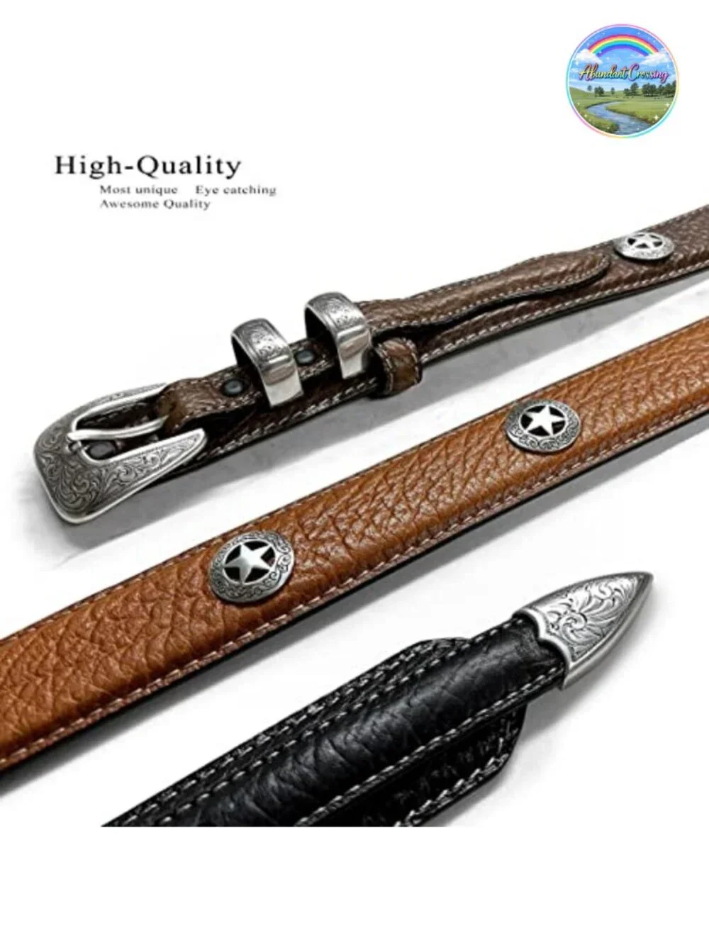 Genuine Leather Western Ranger Belt 1-3/8
